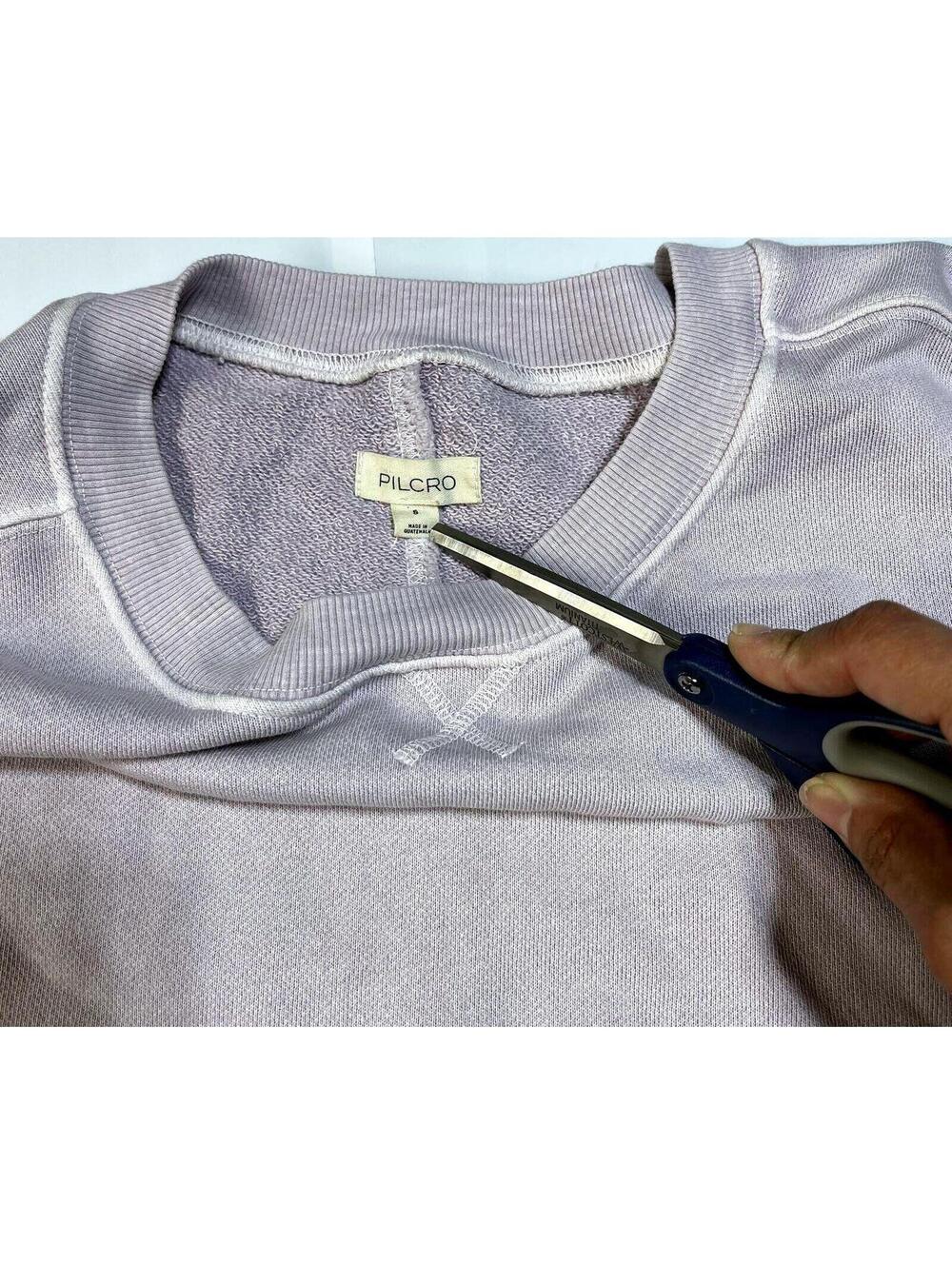 Pilcro Anthropologie Niki Bubble Sweatshirt Small Crewneck Lilac Light Purple - Picture 3 of 8
